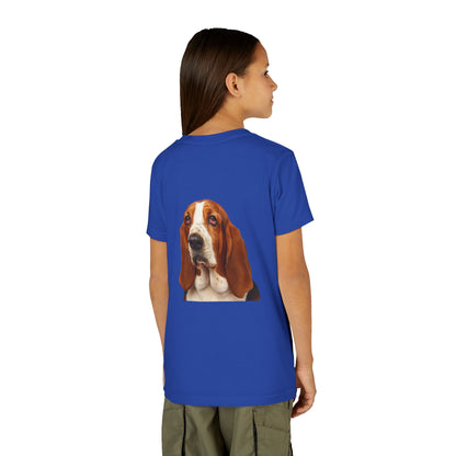Basset Head Youth Unisex Short Sleeve Crewneck Tee