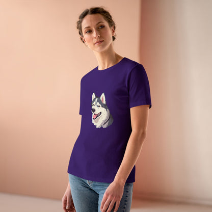 Malamute Head Women's Short Sleeve Crewneck Tee