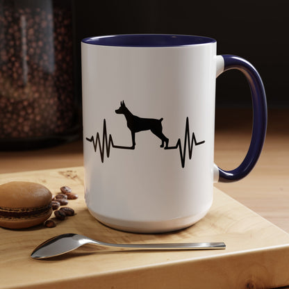 My Heart Beats For Dobermans 2-Tone Coffee Mug