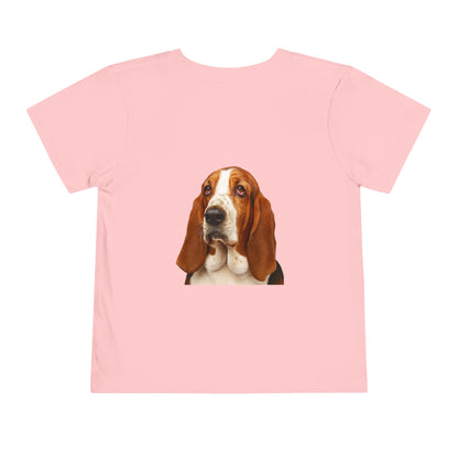 Basset Head Toddler Unisex Short Sleeve Crewneck Tee