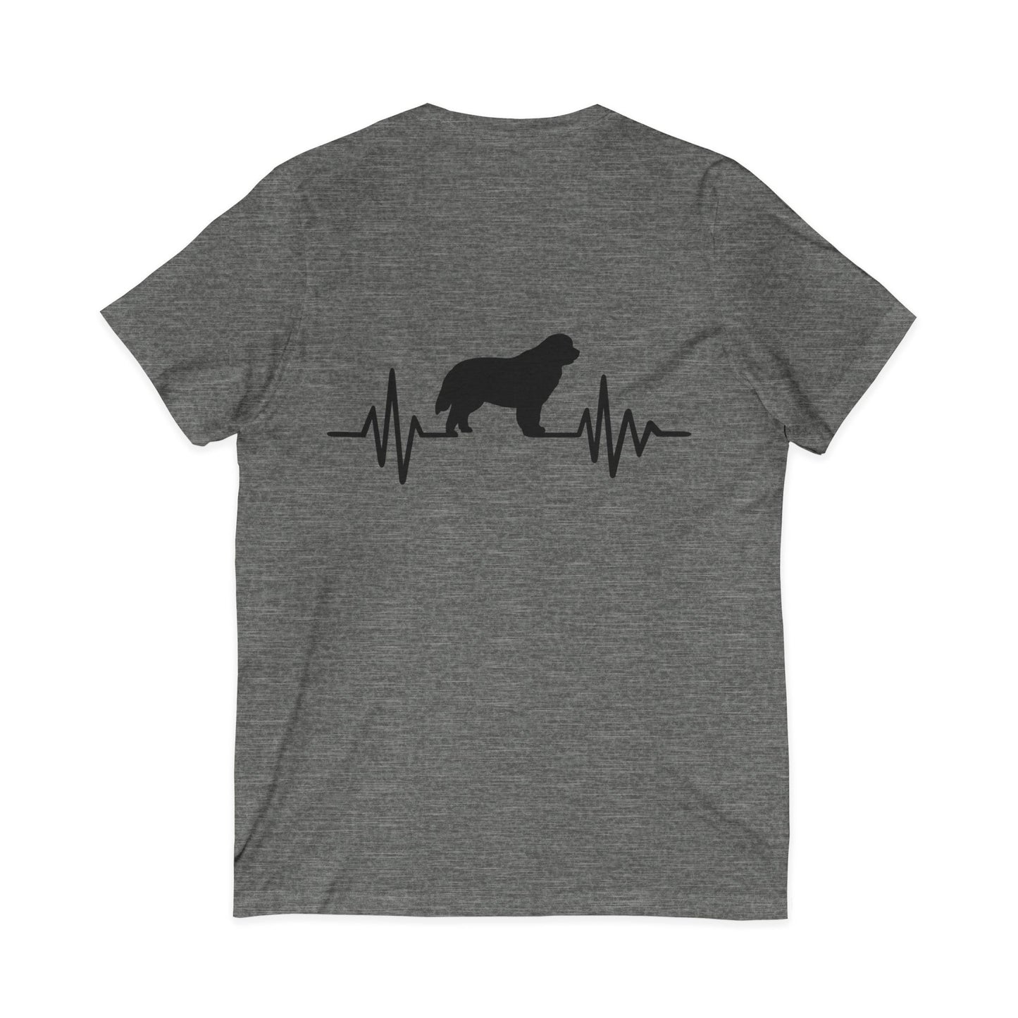 My Heart Beats For Newfies Unisex Short Sleeve V-Neck Tee