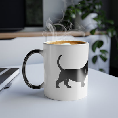 Basset Silhouette Color Changing Mug