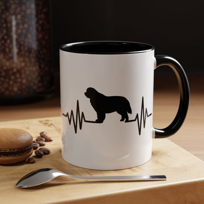 My Heart Beats For Newfies 2-Tone Coffee Mug