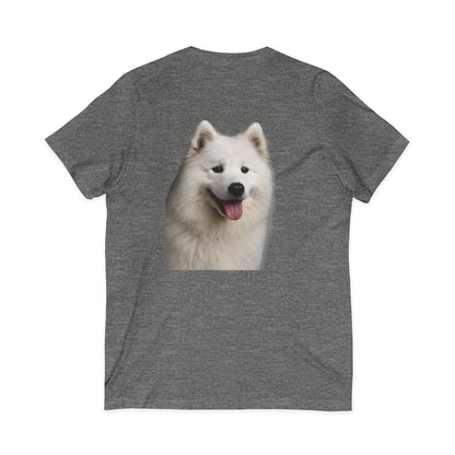 Samoyed Head Unisex Short Sleeve V-Neck Tee