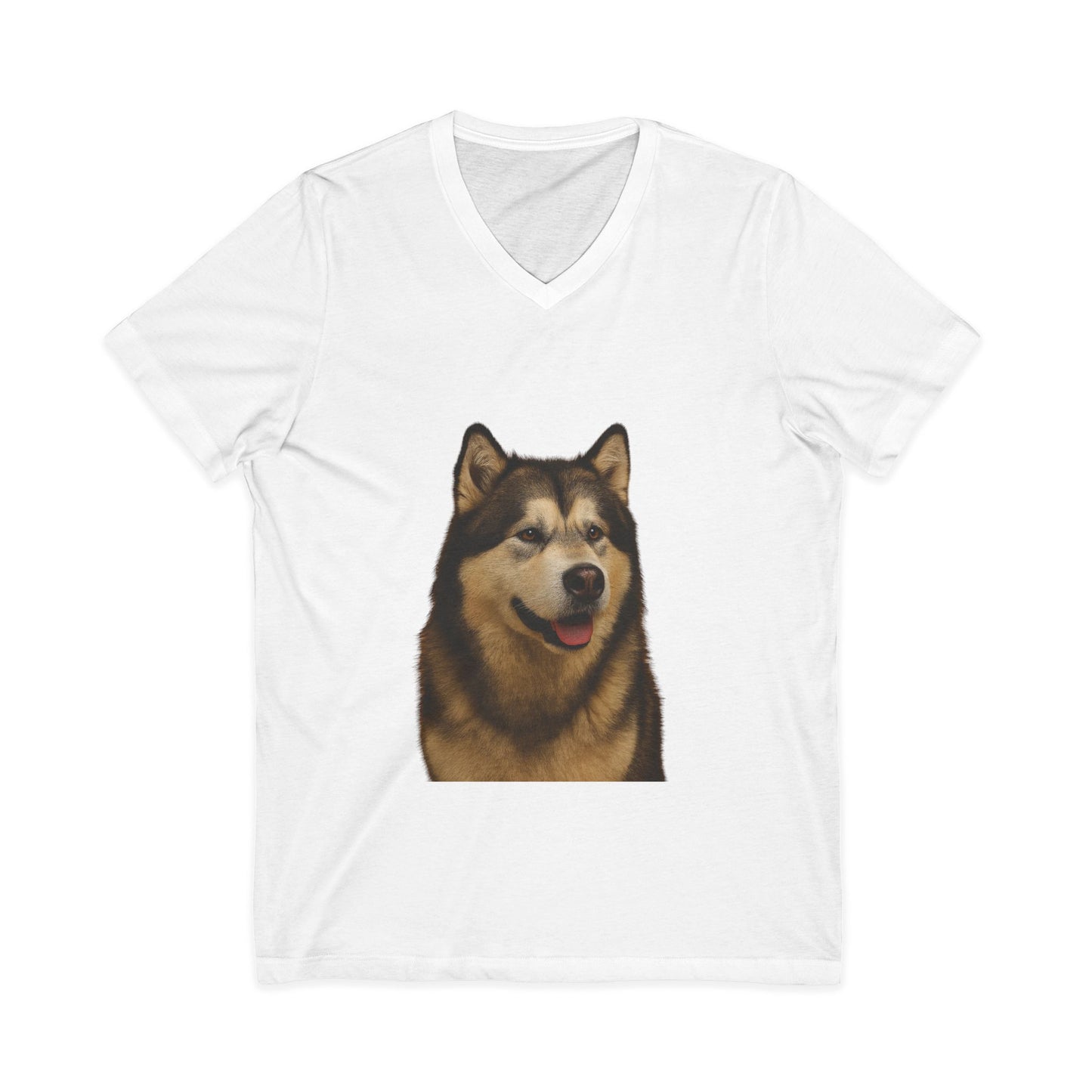 Malamute Head Unisex Short Sleeve V-Neck Tee