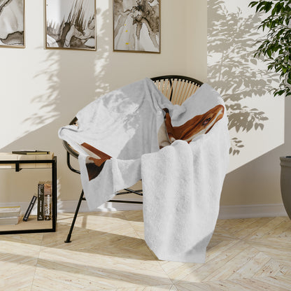 Basset Head Velveteen Microfiber Blanket