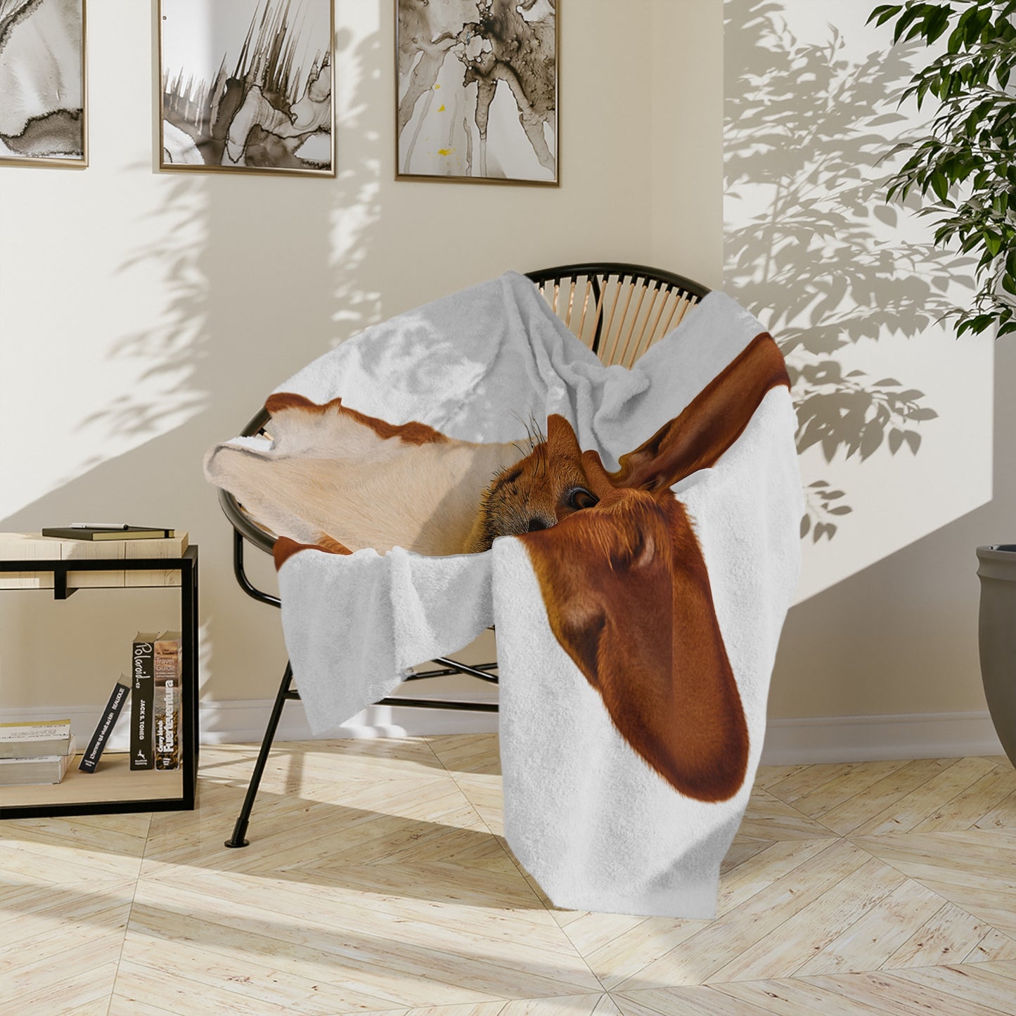 Basenji Head Velveteen Microfiber Blanket