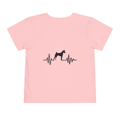 My Heart Beats For Basenjis Toddler Unisex Short Sleeve Crewneck Tee