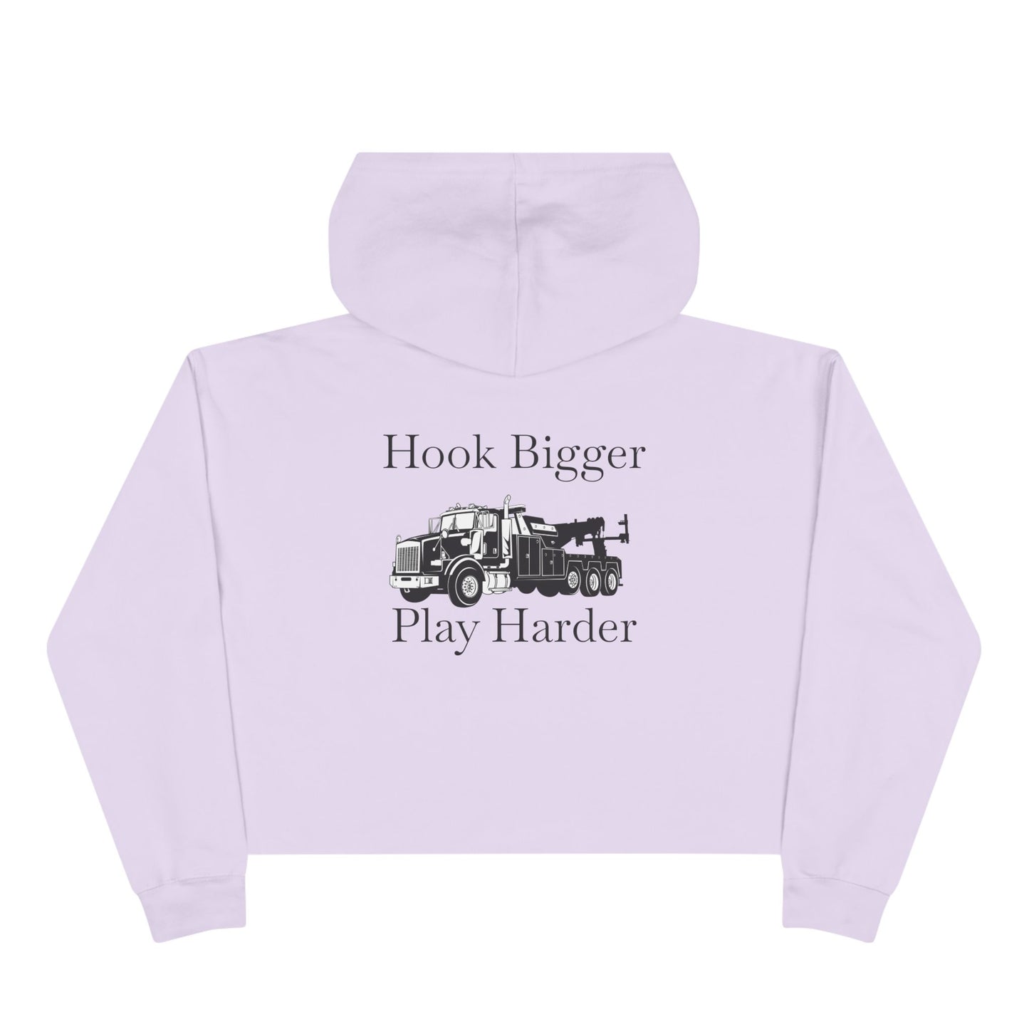 Hook Bigger Heavy Tow Truck Women's Crop Hoodie