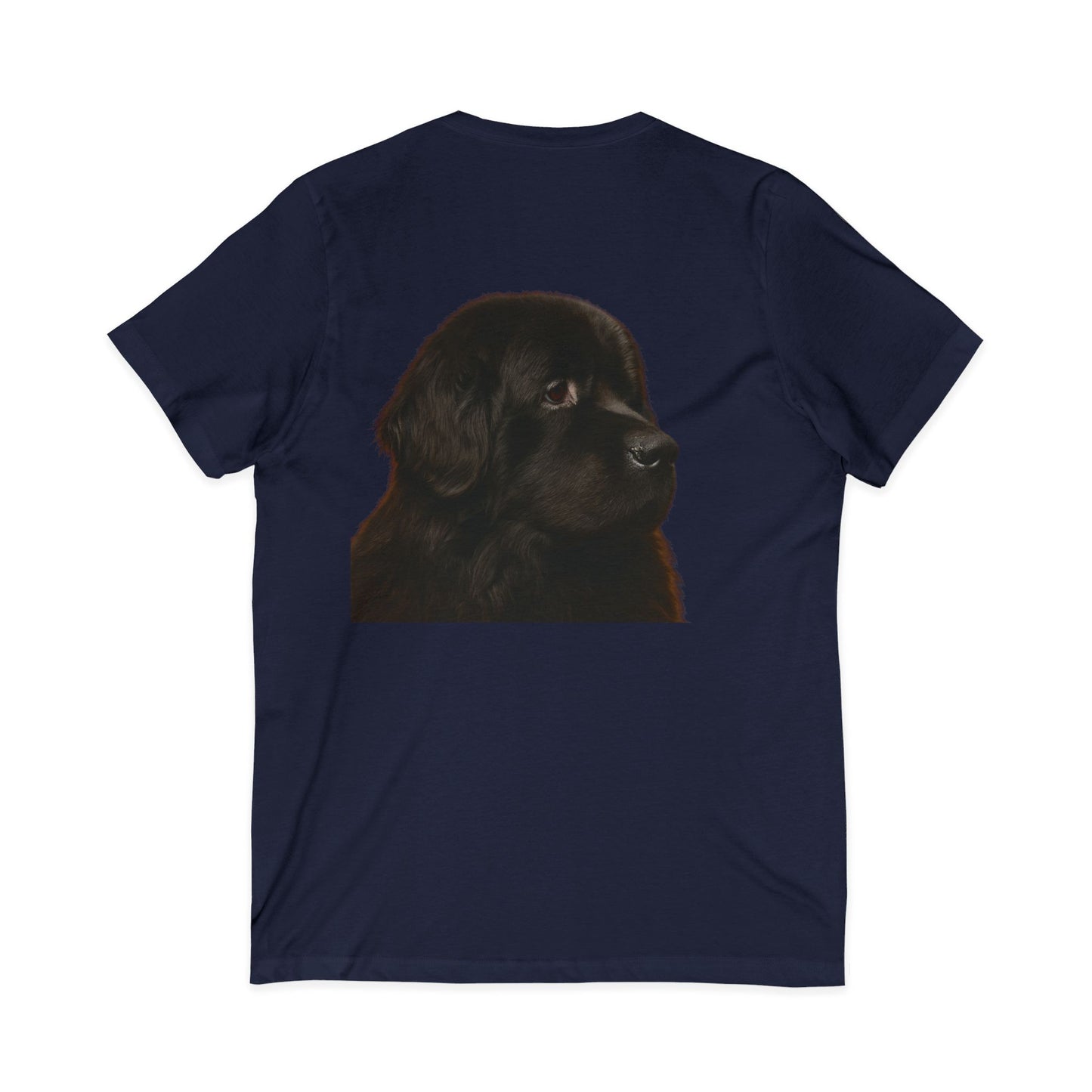 Newfie Head Unisex Short Sleeve V-Neck Tee