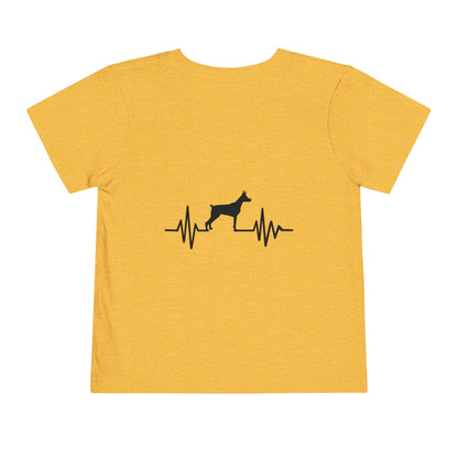 My Heart Beats For Dobermans Toddler Unisex Short Sleeve Crewneck Tee