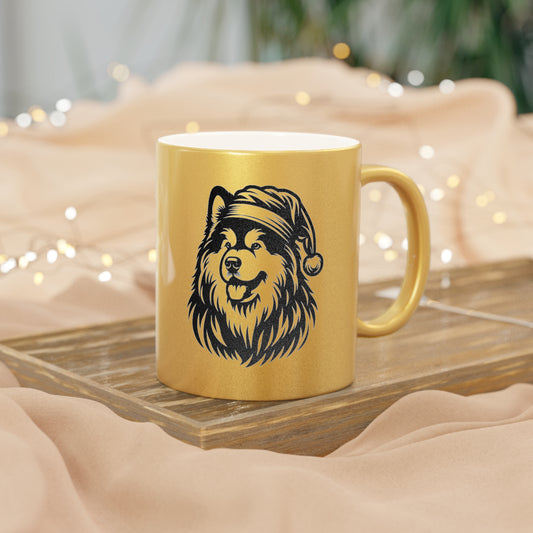 Santa Paws Malamute Metallic Coffee Mug