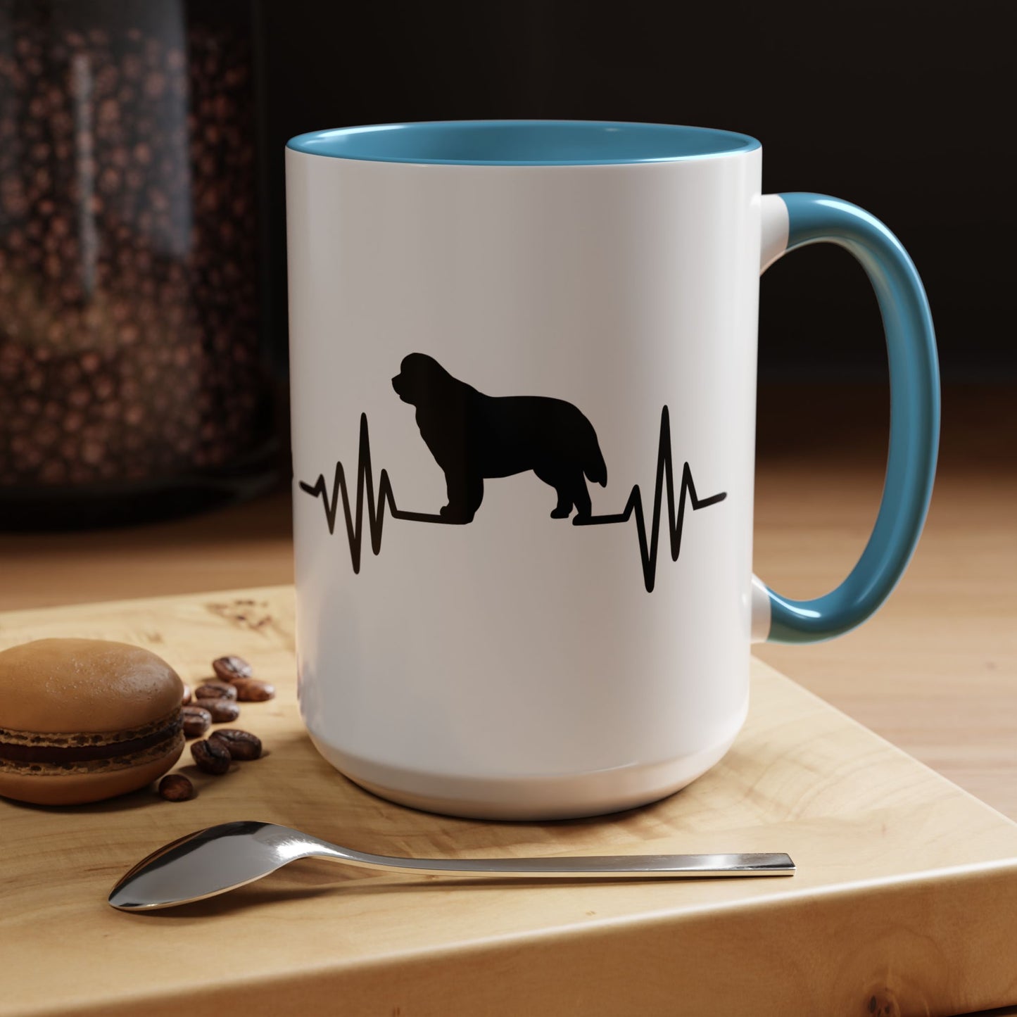 My Heart Beats For Newfies 2-Tone Coffee Mug