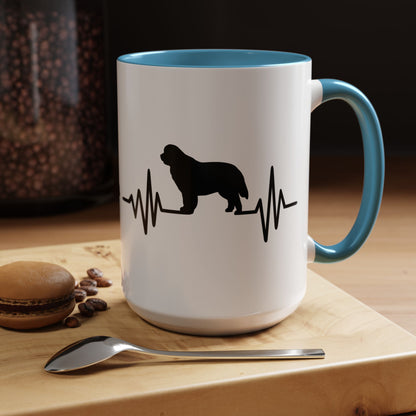 My Heart Beats For Newfies 2-Tone Coffee Mug