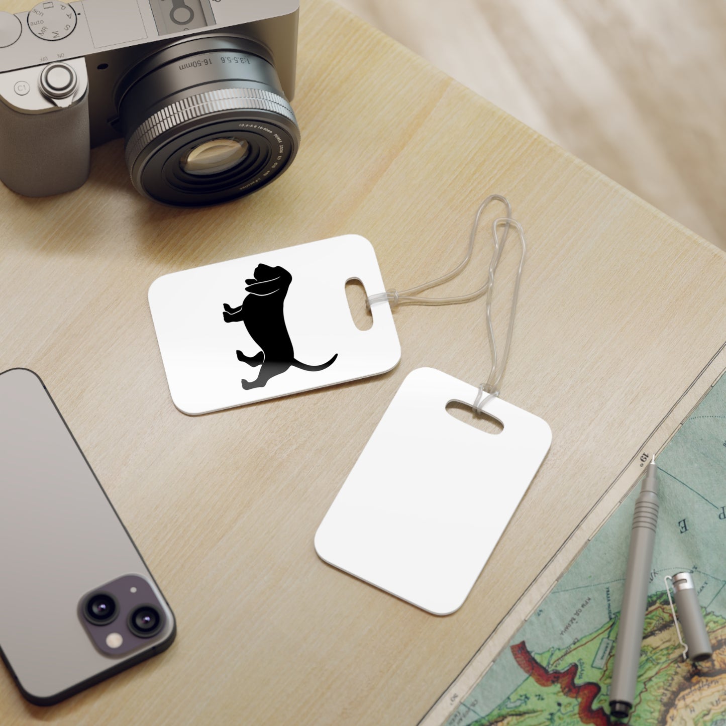 Basset Hound Silhouette Luggage Tag