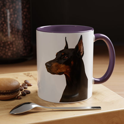Doberman Head 2-Tone Coffee Mug