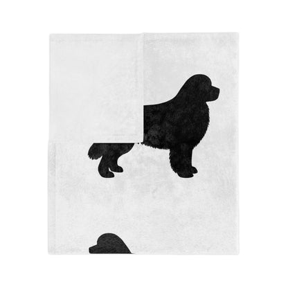 Newfie Silhouette Velveteen Microfiber Blanket