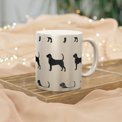 Bloodhound Silhouette Metallic Coffee Mug