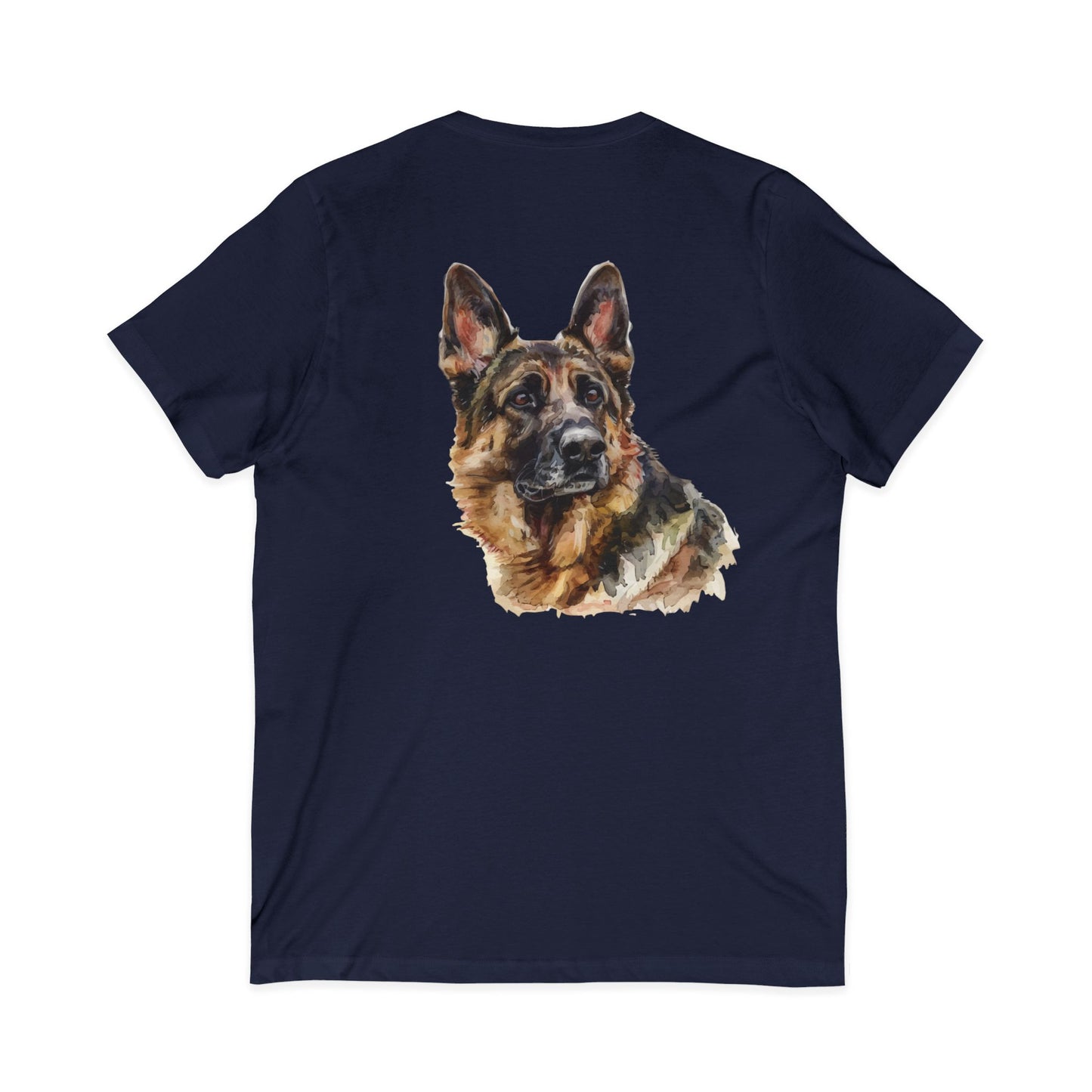 German Shepherd Head Unisex Short Sleeve V-Neck Tee