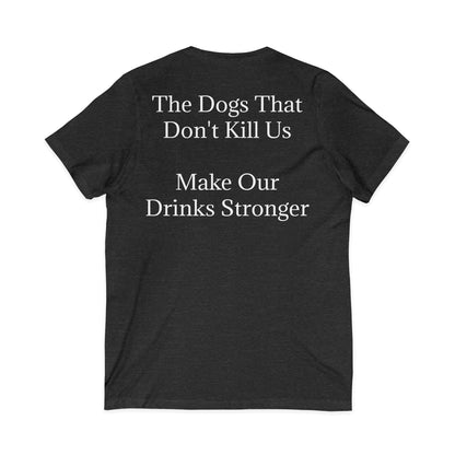 Drinks Stronger Unisex Short Sleeve V-Neck Tee