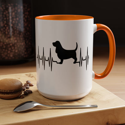 My Heart Beats For Bassets 2-Tone Coffee Mug