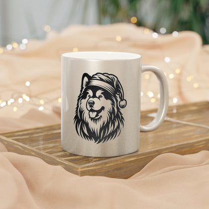 Santa Paws Malamute Metallic Coffee Mug