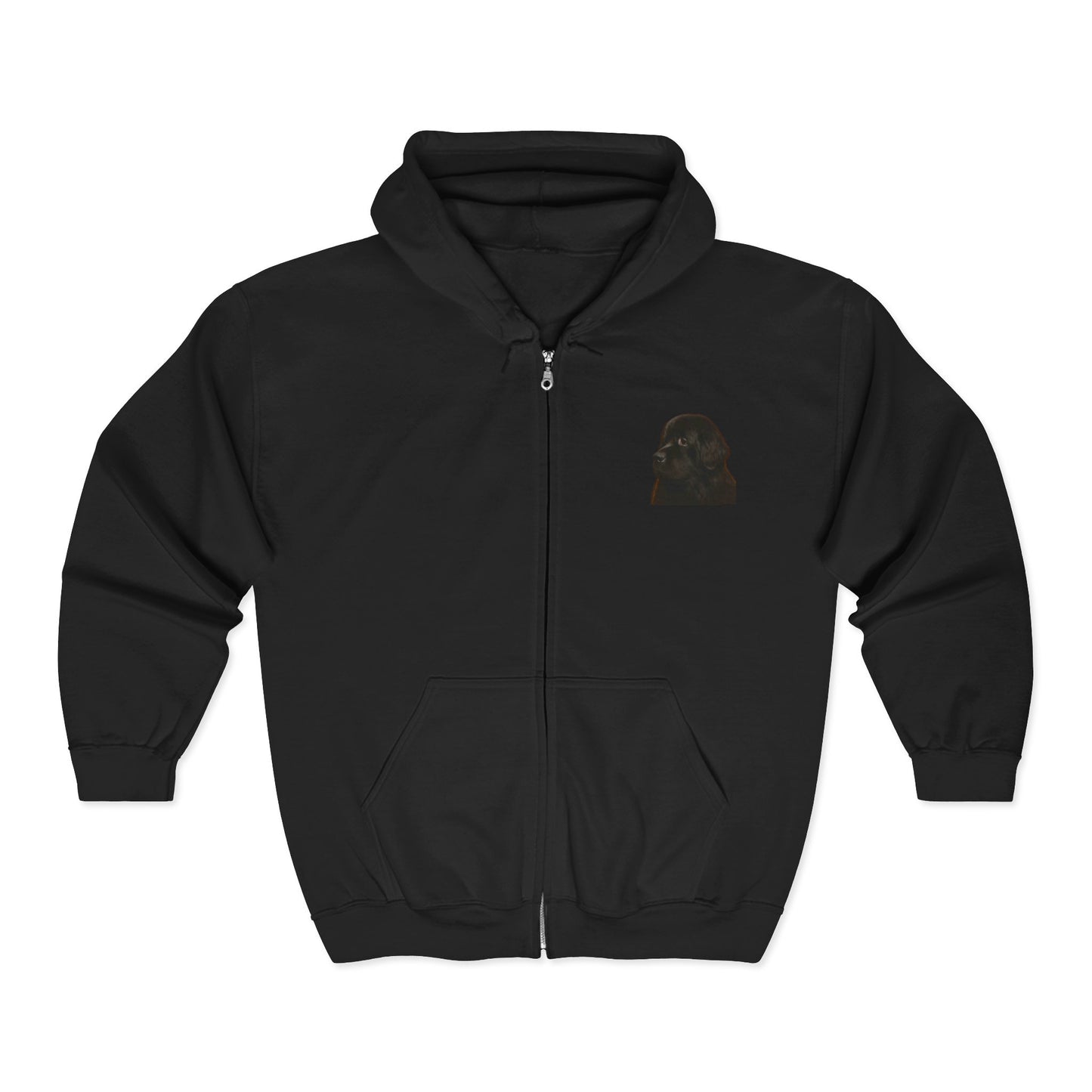 Newfie Head Unisex Full Zip Hoodie