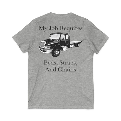 Beds, Straps, And Chains Unisex Short Sleeve V-Neck Tee