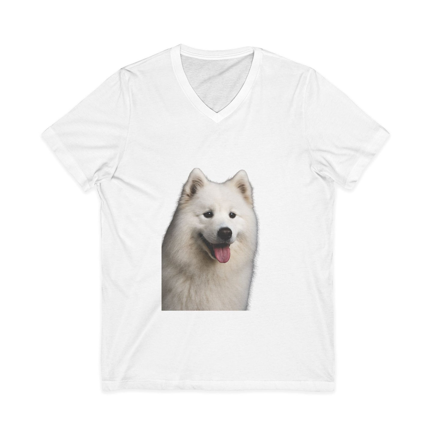 Samoyed Head Unisex Short Sleeve V-Neck Tee