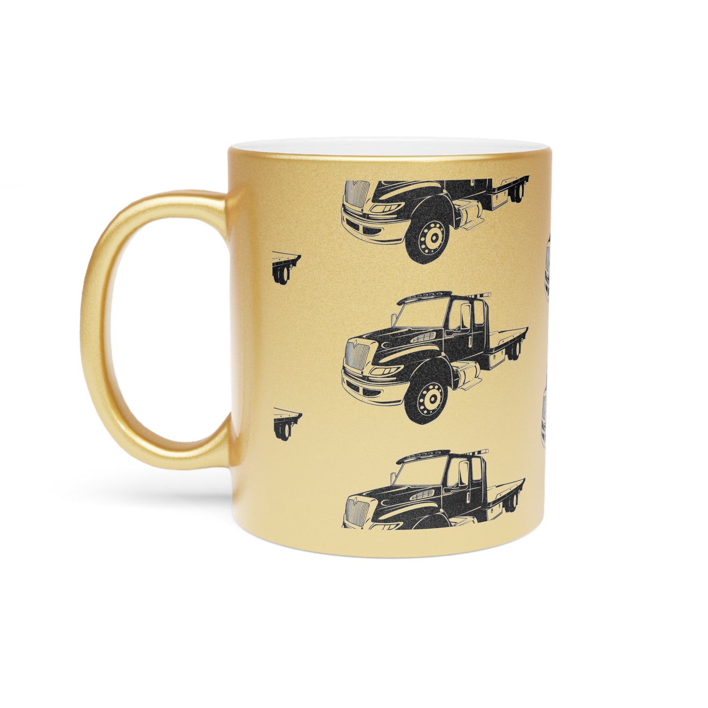 Flatbed Tow Truck Metallic Coffee Mug
