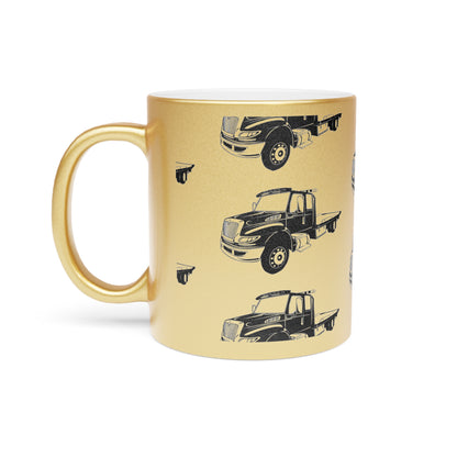 Flatbed Tow Truck Metallic Coffee Mug