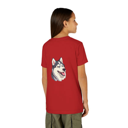 Malamute Head Youth Unisex Short Sleeve Crewneck Tee