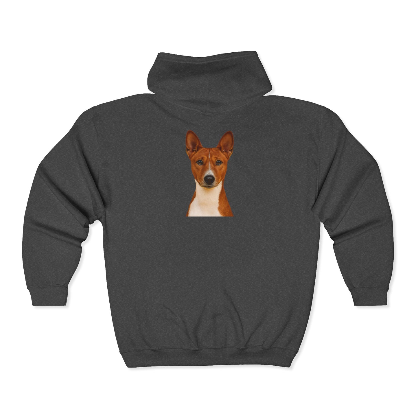 Basenji Head Unisex Full Zip Hoodie