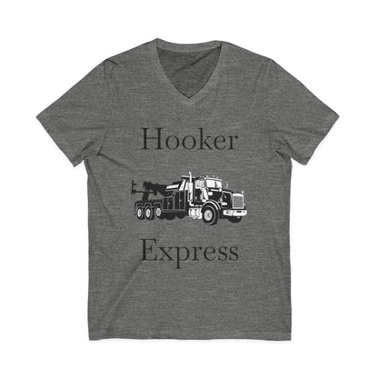 H**ker Express Heavy Tow Truck Unisex Short Sleeve V-Neck Tee