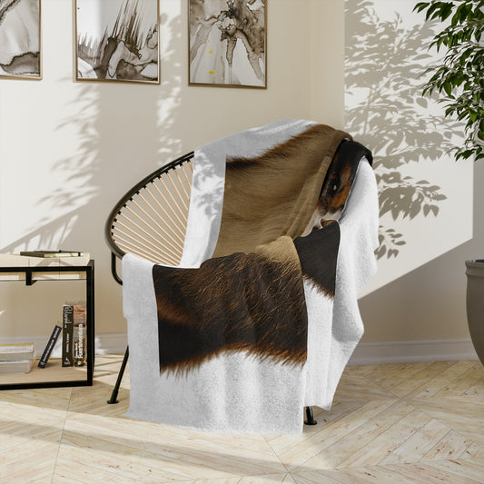 Aussie Head Velveteen Microfiber Blanket