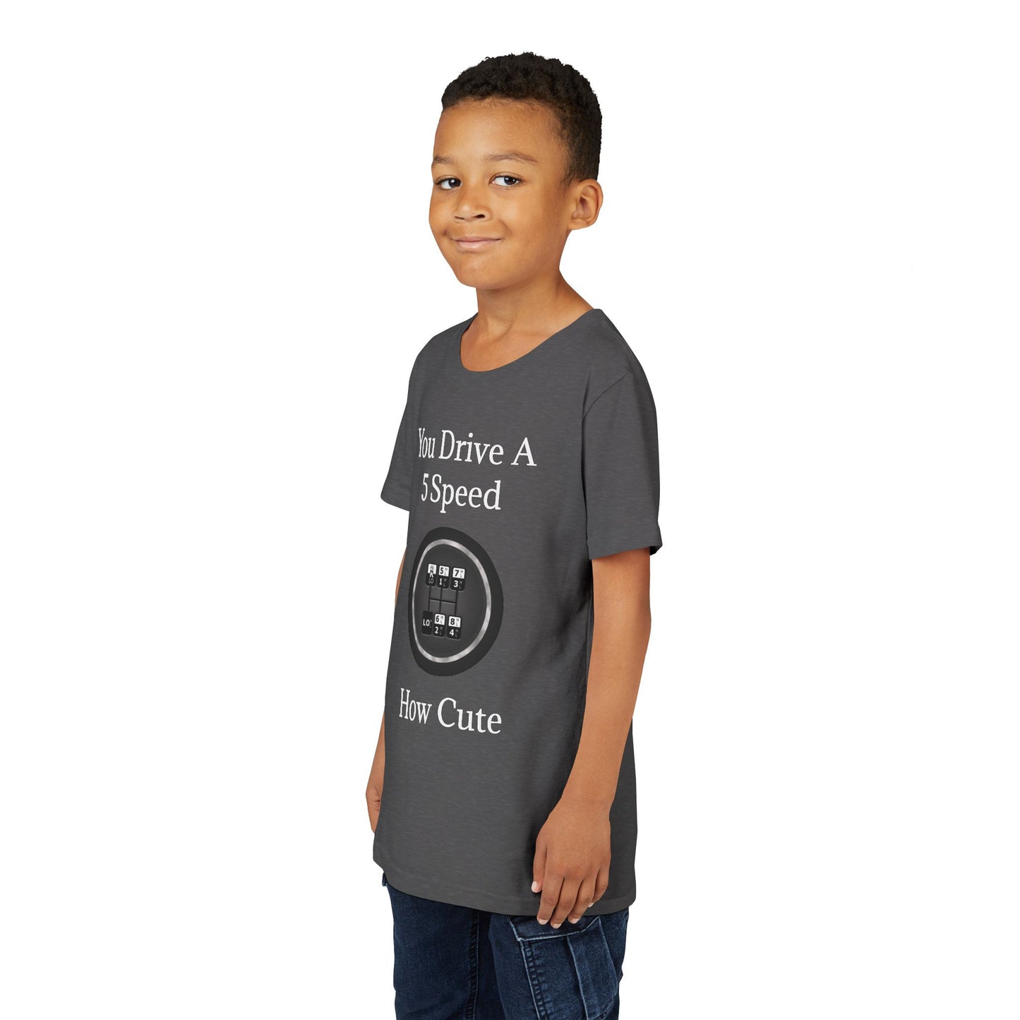 5 Speed How Cute Youth Unisex Short Sleeve Crewneck Tee