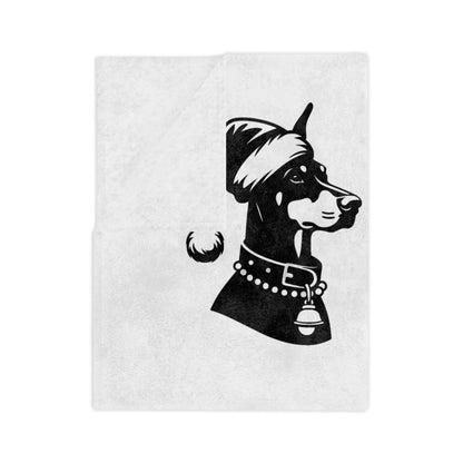 Santa Paws Doberman Velveteen Microfiber Blanket