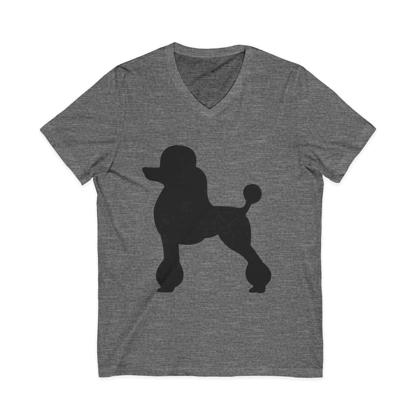 Poodle Silhouette Unisex Short Sleeve V-Neck Tee