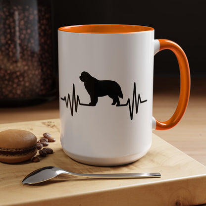 My Heart Beats For Newfies 2-Tone Coffee Mug