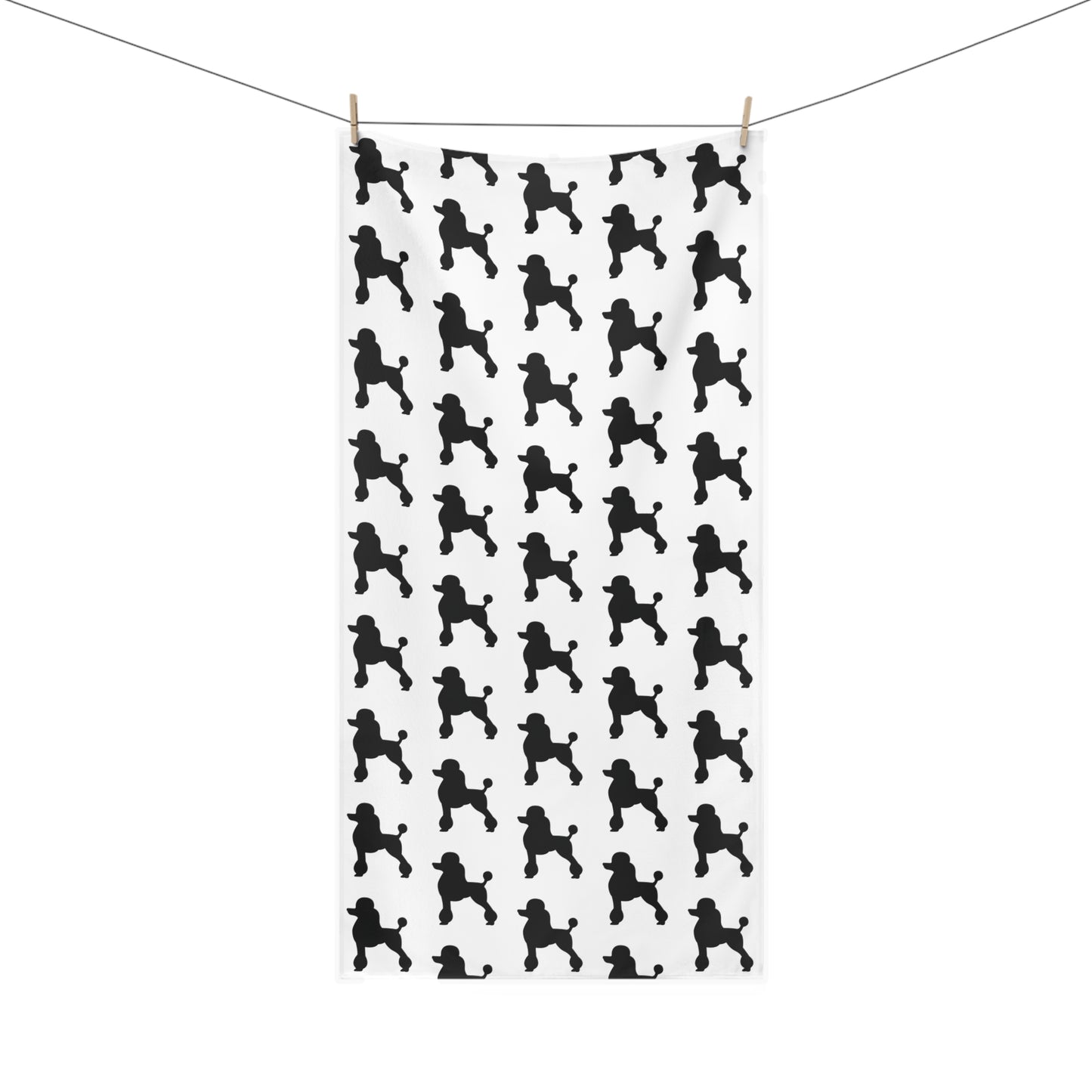 Poodle Silhouette Mink-Cotton  Beach Towel