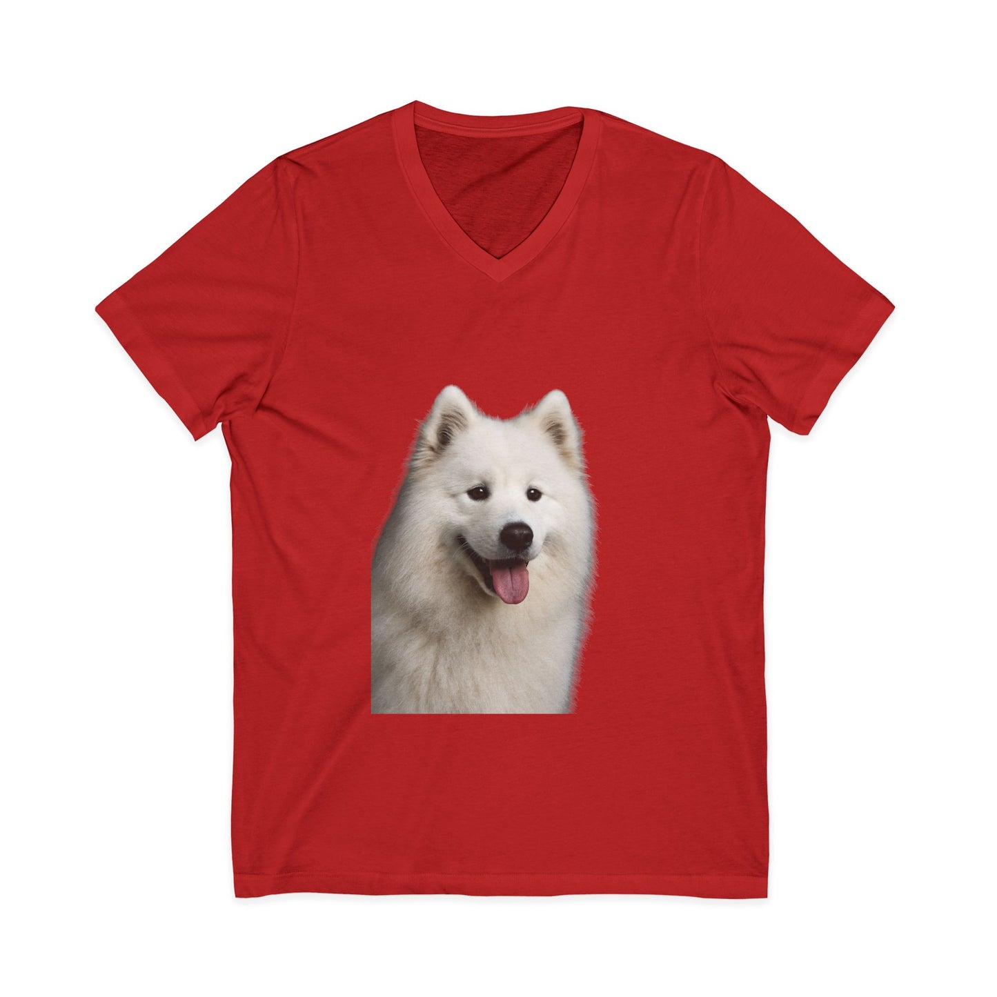 Samoyed Head Unisex Short Sleeve V-Neck Tee