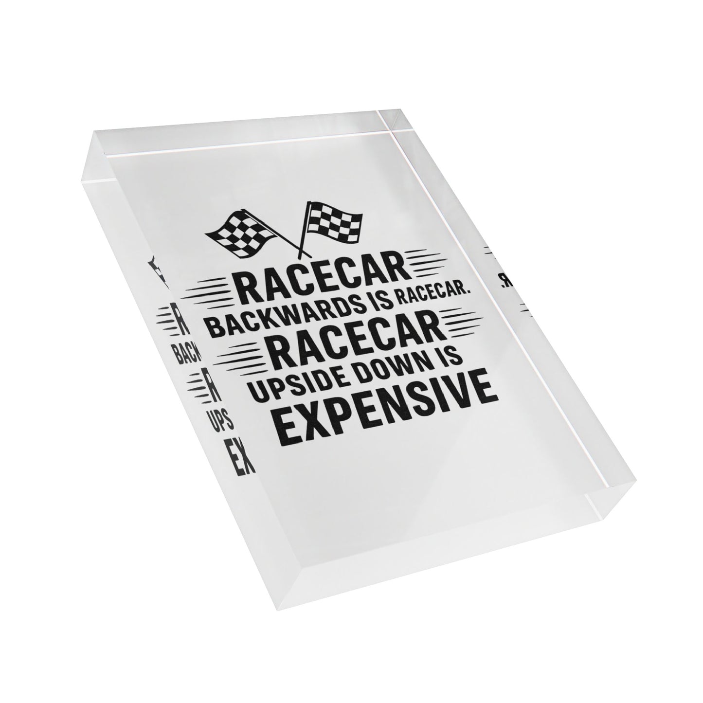 Racecar Backwards Acrylic Photo Block