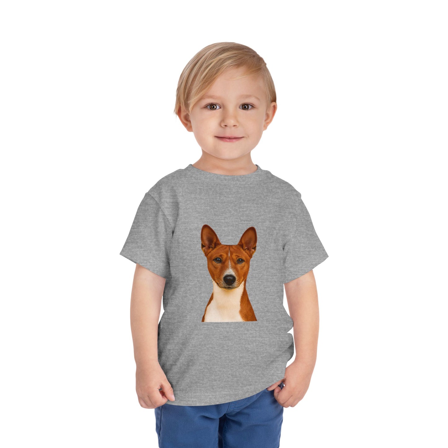Basenji Head Toddler Unisex Short Sleeve Crewneck Tee