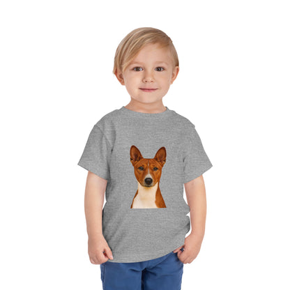 Basenji Head Toddler Unisex Short Sleeve Crewneck Tee