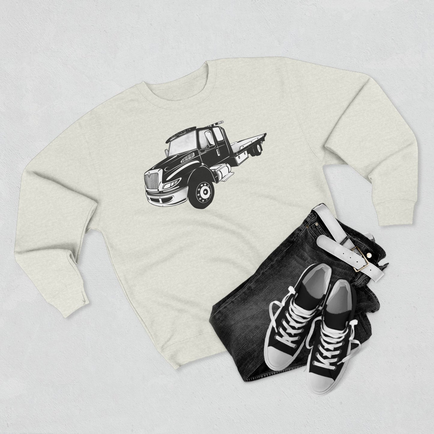 Flatbed Tow Truck Unisex Crewneck Sweatshirt
