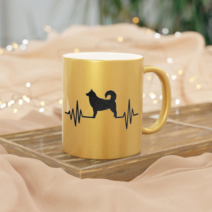 My Heart Beats For Malamutes Metallic Coffee Mug