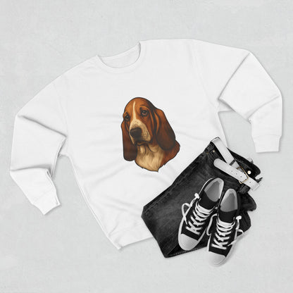 Basset Hound Head Unisex Crewneck Sweatshirt