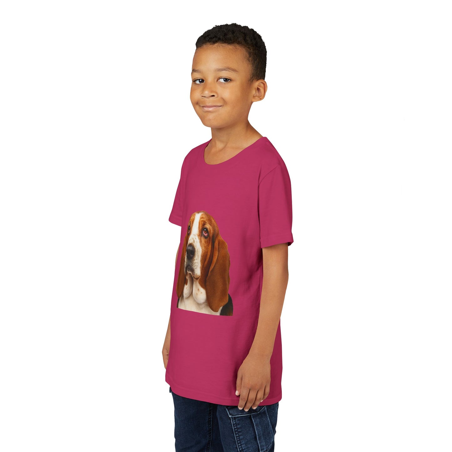 Basset Head Youth Unisex Short Sleeve Crewneck Tee