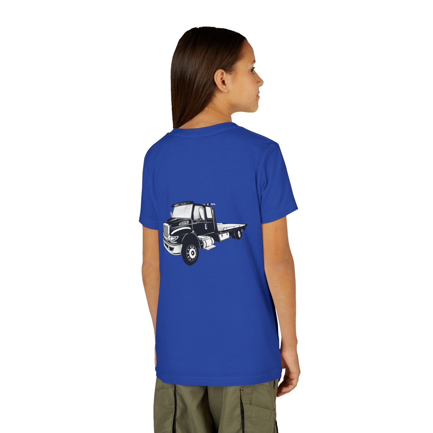 Flatbed Tow Truck Youth Unisex Short Sleeve Crewneck Tee