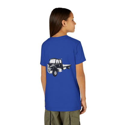 Flatbed Tow Truck Youth Unisex Short Sleeve Crewneck Tee